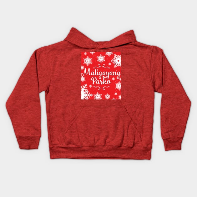 Maligayang Pasko v2 Red Series Kids Hoodie by Design_Lawrence